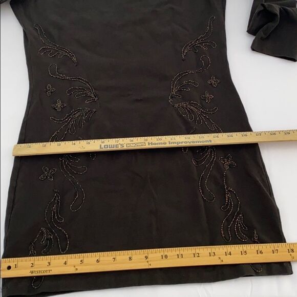 Free People Lady In Waiting Black Embroidered Metallic Bodycon Mini Dress Large - Picture 13 of 16